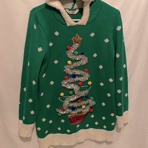 Christmas tree women sweater with hoodie